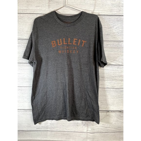Bulleit Frontier Whiskey - Men's Grey Logo Short Sleeve T-Shirt - Size XL - Picture 1 of 5